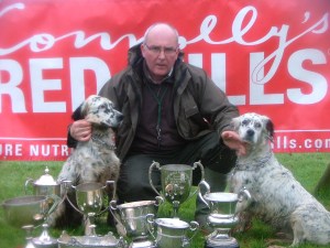 Billy Grace with his home-bred Field Trial Champions - Capparoe Tork and Capparoe Jip. 